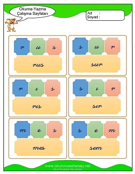 s sesi Hece Kartları